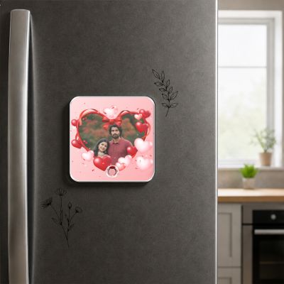 Personalized Musical Fridge Magnet Photo Frame Plaque with Rechargeable Custom Song Frame with Photo Unique Anniversary & Birthday Gift for Husband & Wife Memorable Gift